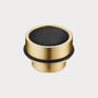 Brass Floor Mounted Door Stops With Leather Insert, thumbnail 4 of 8