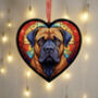 Bullmastiff Stained Glass Effect Heart Suncatcher, thumbnail 3 of 6