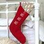 Ho Ho Ho Scandi Red Christmas Stocking, thumbnail 3 of 3