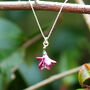Freesia Purple Flower Pendant Necklace, thumbnail 1 of 5