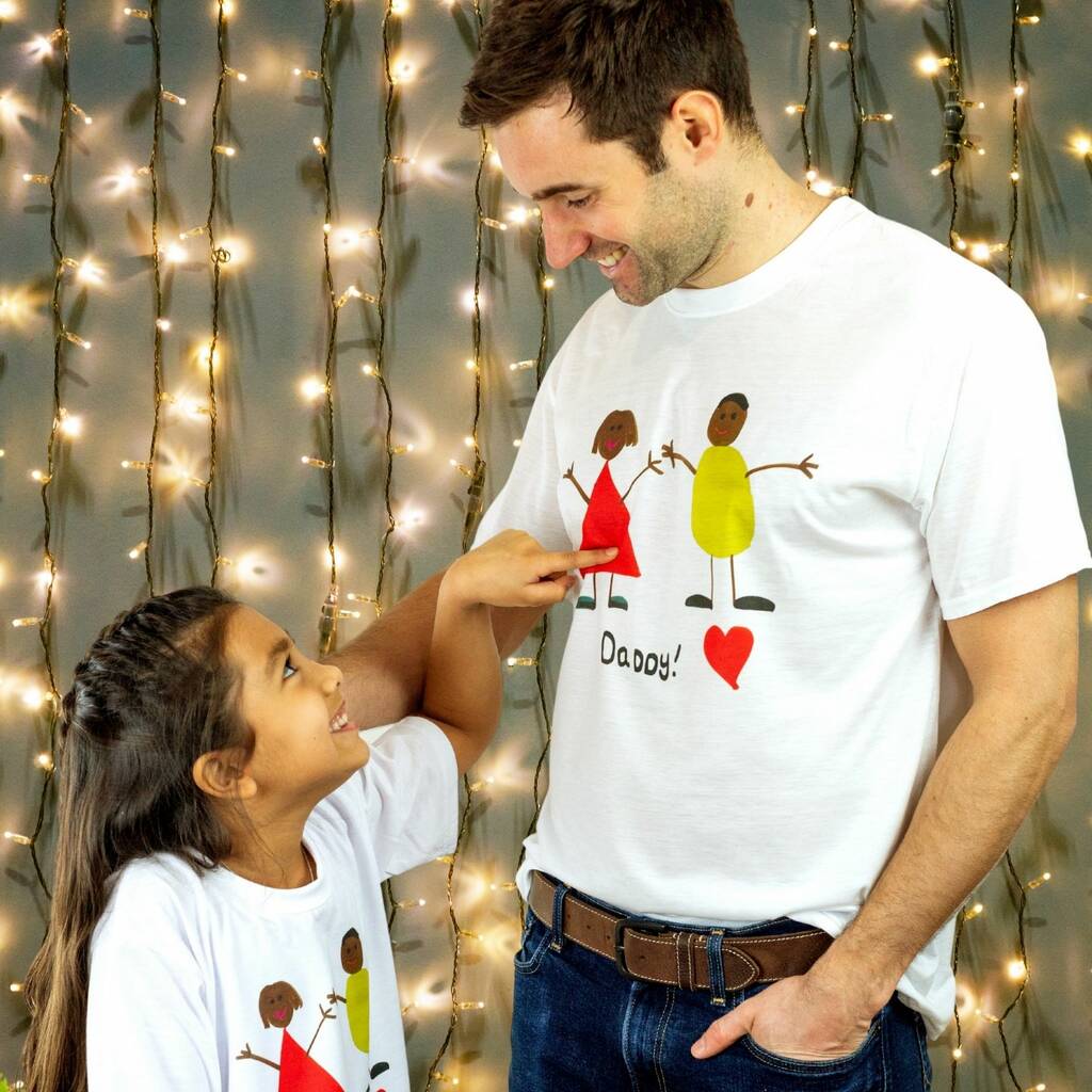 Christmas T Shirt Set With A Child's Drawing, 1 of 6