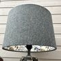 Bronte Roan Blue Tweed Floral Lined Lampshades, thumbnail 4 of 11