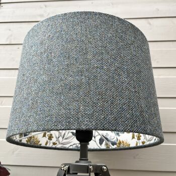 Bronte Roan Blue Tweed Floral Lined Lampshades, 4 of 11