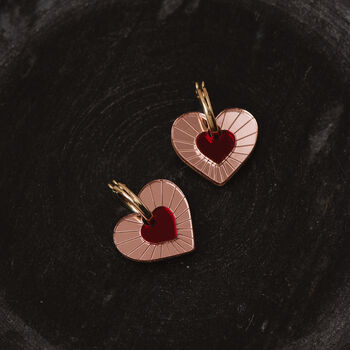 Sylvie Heart Charm Hoops, 2 of 4