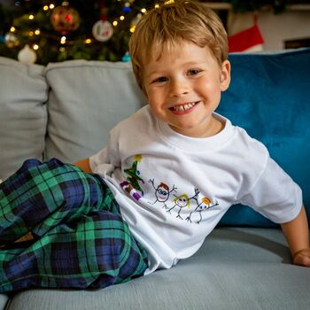Personalised Family Matching Pj's With Child's Drawing, 3 of 12