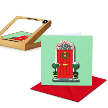 Christmas Red Dor Pack Of 10 Cards, 2 of 3