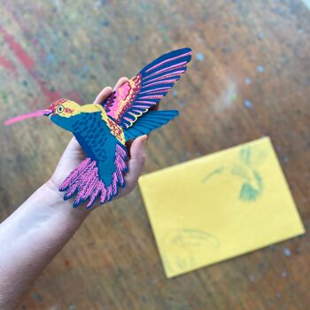 Hummingbird Recycled Greeting Card, 2 of 5