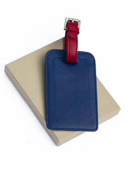 Soft Leather Luggage Tag Colourful Personalised Gift, 5 of 12
