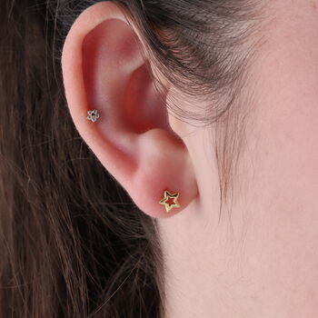 'Friends Stars' Sterling Silver Cutout Star Earrings, 4 of 7
