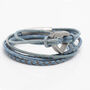 Custom Blue Wrap Memorial Bracelet For Ashes With Heart Urn, thumbnail 4 of 12