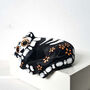 Day Of The Dead Tiger Cub With Orange And Gold Flowers, thumbnail 2 of 7