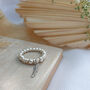 Sterling Silver 925 Feather Charm Stretch Bead Ring, thumbnail 5 of 6