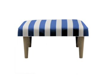 Hand Painted Upholstered Linen Square Stripe Footstool, 4 of 12