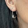 Sterling Silver Daschund Hoop Earrings, thumbnail 2 of 3