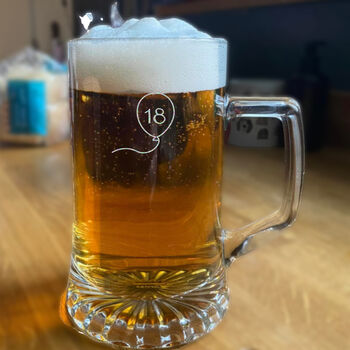Personalised 18th Birthday Gift Balloon Stein Glass, 5 of 5