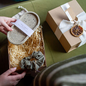 Scrunchie Gift Box : Khaki Linen, 4 of 4