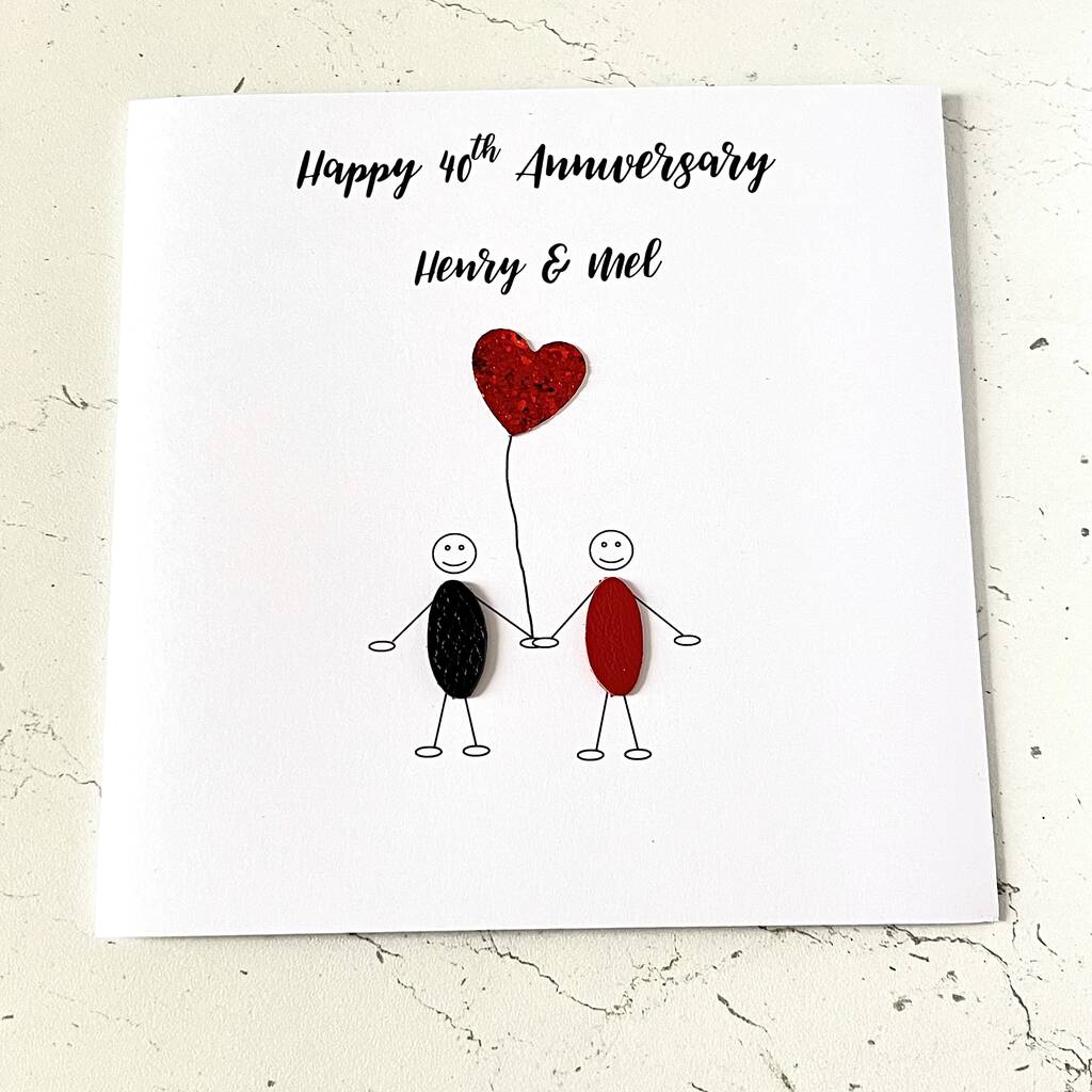 40th Wedding Anniversary Card Ruby
