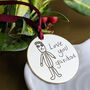Personalised Child's Drawing Brass Christmas Decoration, thumbnail 1 of 4