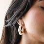 White Molten Pearlescent Hoop Earrings In Gold Plating, thumbnail 1 of 5