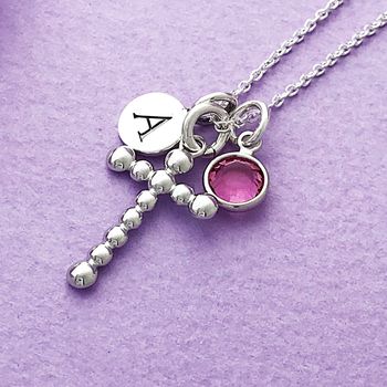 Personalised Christening Necklace With Birthstone, 3 of 4