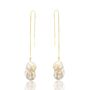 Dainty Baroque Pearl Silver Threader Earrings, thumbnail 4 of 4