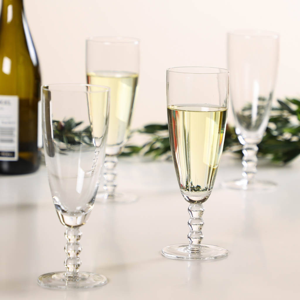 Elegant Beaded Champagne Flutes By Dibor