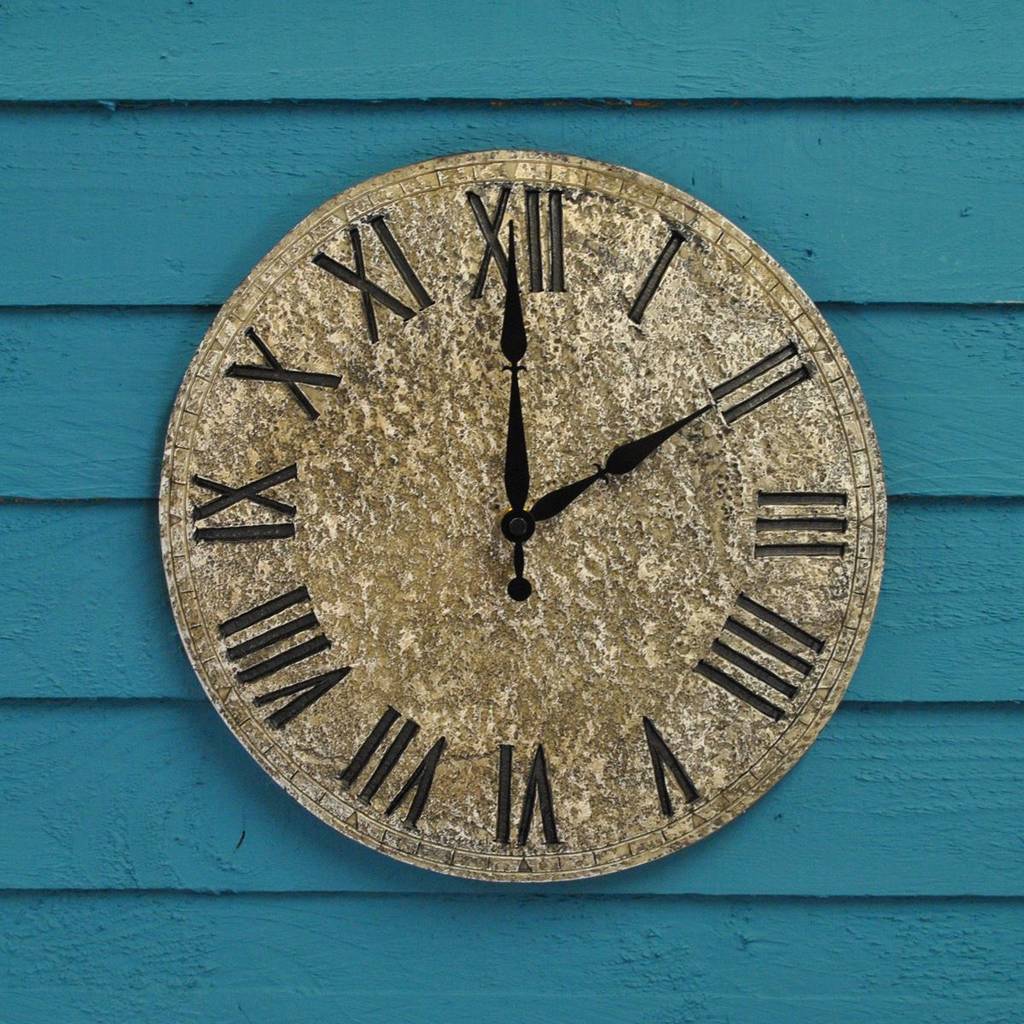 Rock Wall Clock By Garden Selections