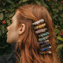 Amethyst Crystal Hair Clip Set Of Two, thumbnail 4 of 5