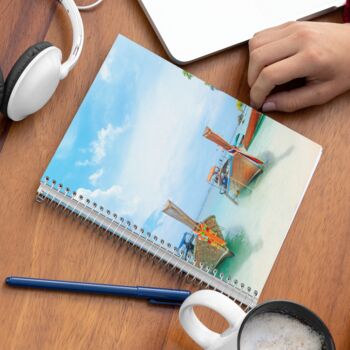 A5 Spiral Notebook Featuring Thai Longtail Boats, 2 of 2