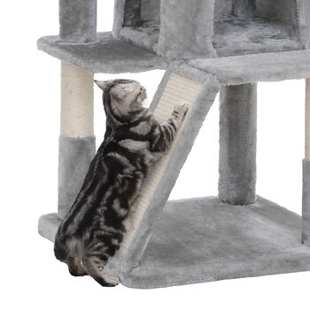 96cm Cat Tree Tower Light Grey With Side Slope, 6 of 8
