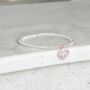 Sterling Silver Heart Charm Stretch Beaded Bracelet, thumbnail 1 of 10