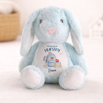 Personalised First Day Nursery Bunny Plush, 2 of 3