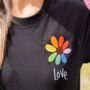 Love And Flower Embroidered T Shirt, thumbnail 2 of 2