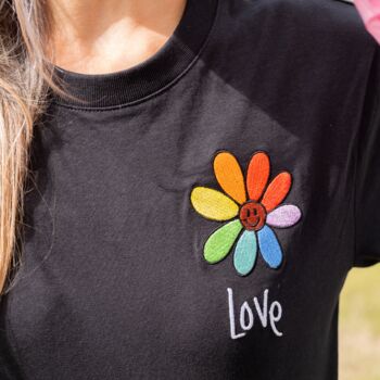 Love And Flower Embroidered T Shirt, 2 of 2