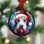 Bedlington Terrier In Santa Hat Suncatcher Decoration, thumbnail 2 of 6