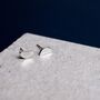 Sterling Silver Semi Circle Stud Earrings, thumbnail 3 of 7