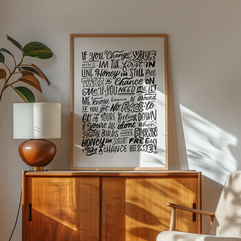 Take A Chance On Me, Abba Lyrics Print, Disco Print, 8 of 12