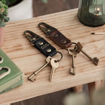 Antique Brushed Gold Clip Keyring, 5 of 7