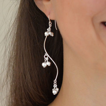 Sterling Silver Dangly Flamenco Earrings, 3 of 4
