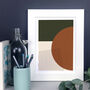 Orange And Green Abstract Shapes Geometric Print, thumbnail 3 of 6