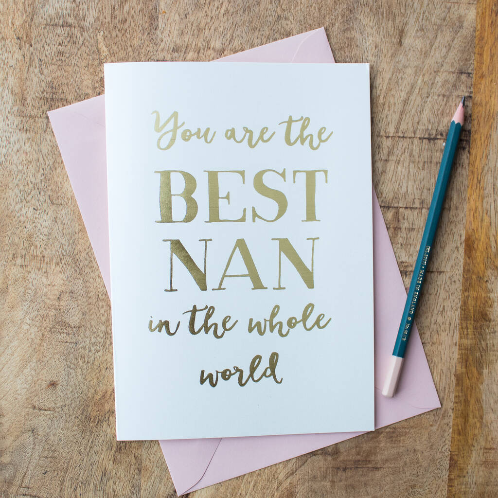 Foil 'Best Nan In The Whole World' Card, 1 of 2