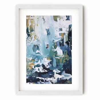 Abstract Teal Waves Print Set Of Three, 2 of 4