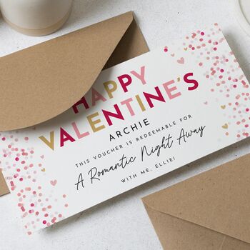 Personalised Romantic Night Away Valentines Voucher, 2 of 4