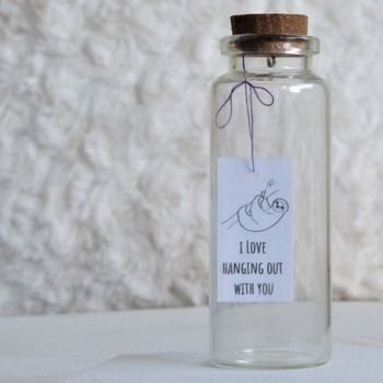 Sloth Gift Personalised Message In A Bottle, 3 of 3
