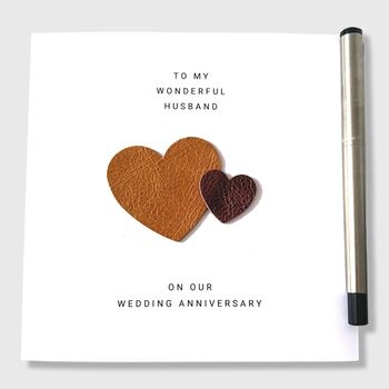 3rd Wedding Anniversary Card Leather Anniversary, 4 of 7