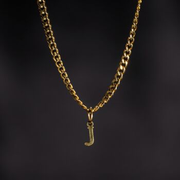 Mens Mini Gold Plated Initial With Cuban Chain Necklace, 9 of 10
