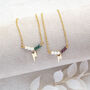 Lightning Bolt Birthstone And Pearl Bar Necklace, thumbnail 9 of 12