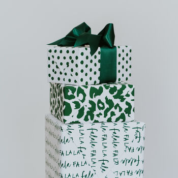 Green Leopard Print Luxury Wrapping Paper, 3 of 5