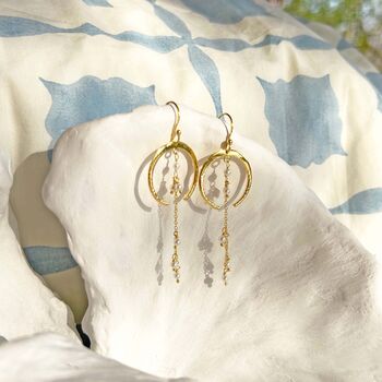 Handmade Moonlight Freshwater Pearls Gold Drop Earrings, 6 of 7