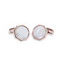 Rochester Rose Gold Plated Mother Of Pearl Cufflinks, thumbnail 2 of 6